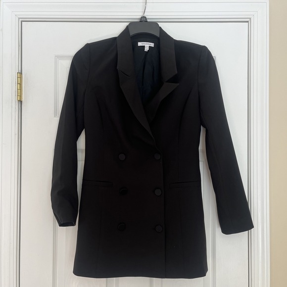 Good American Jackets & Blazers - GOOD AMERICAN Women's Black Double-Breasted Soft Stretch Sculpted Blazer Size 0